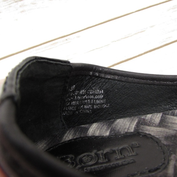 Born Black Leather Ballet Flats Bronze Strap 7 - Picture 7 of 8